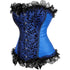 Satin Lace Trim Strapless Bustier Overbust Corset
