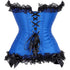 Satin Lace Trim Strapless Bustier Overbust Corset