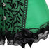 Satin Lace Trim Strapless Bustier Overbust Corset