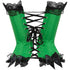 Satin Lace Trim Strapless Bustier Overbust Corset