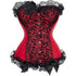 Satin Lace Trim Strapless Bustier Overbust Corset