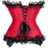 Satin Lace Trim Strapless Bustier Overbust Corset