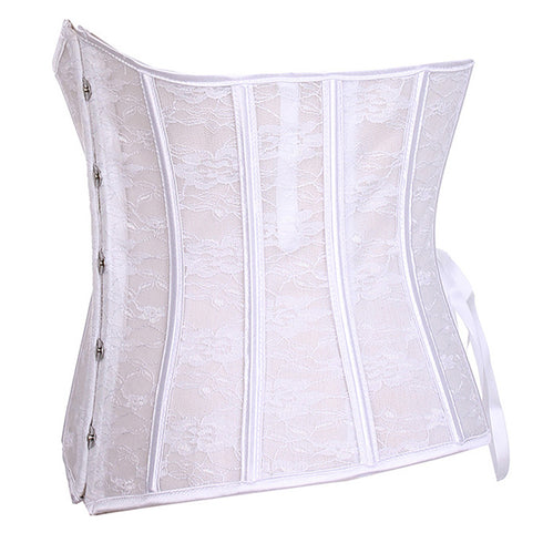 Seethrough Lace Mesh Bridal Wedding Underbust Corset