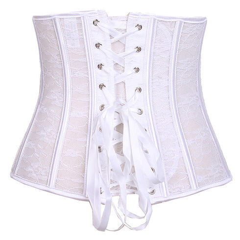 Seethrough Lace Mesh Bridal Wedding Underbust Corset