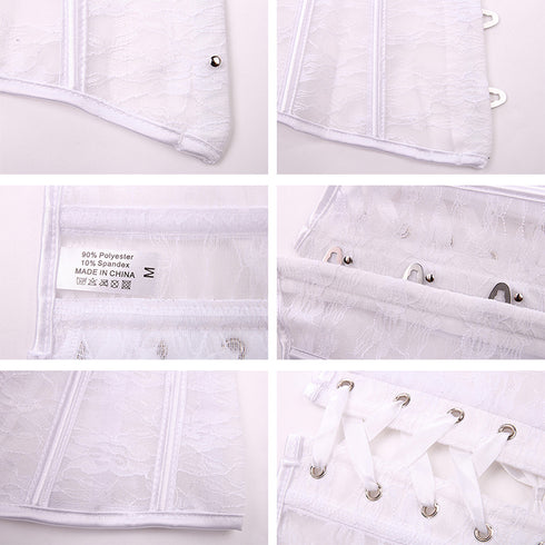 Seethrough Lace Mesh Bridal Wedding Underbust Corset
