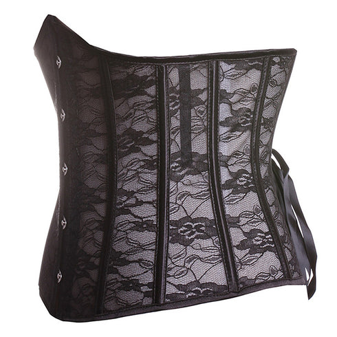 Seethrough Lace Mesh Bridal Wedding Underbust Corset