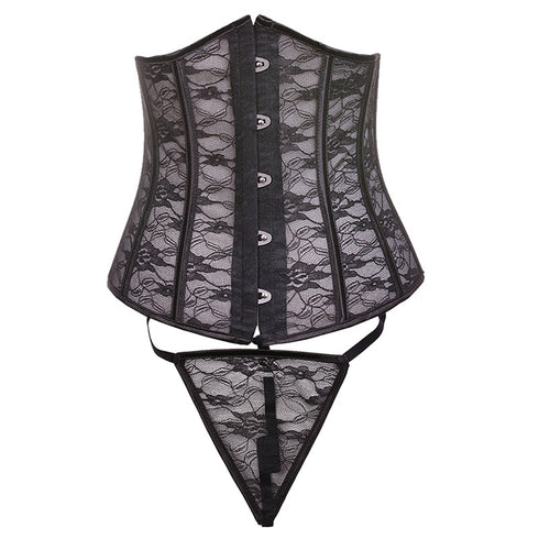 Seethrough Lace Mesh Bridal Wedding Underbust Corset