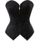 Sexy Pinstripe Denim OL Style Stripe Overbust Corset