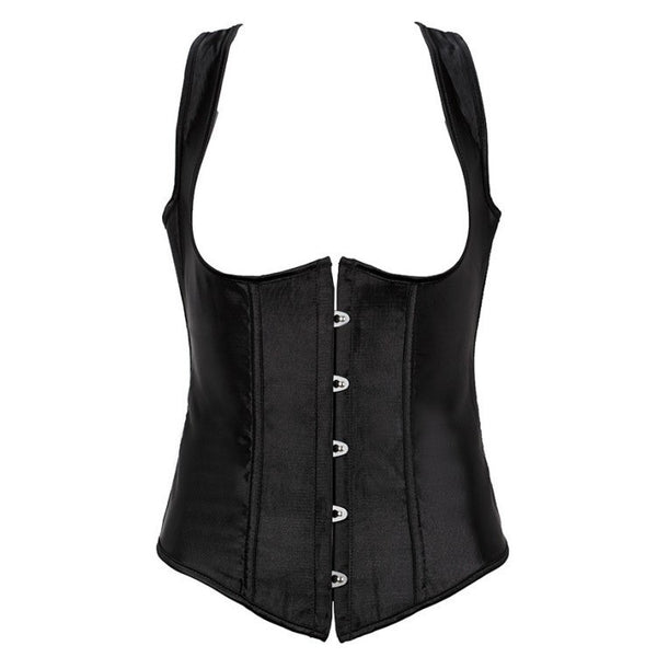 Sexy Satin Underbust Black Cincher Corset