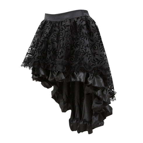 Steampunk Costumes Corset Dress Long Sleeve Lace with Skirt Set