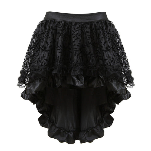 Steampunk Costumes Corset Dress Long Sleeve Lace with Skirt Set