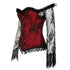 Steampunk Costumes Corset Dress Long Sleeve Lace with Skirt Set