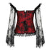 Steampunk Costumes Corset Dress Long Sleeve Lace with Skirt Set