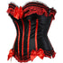 Stripe Bowknot Satin Lace Trim Bodice Overbust Corset