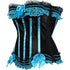 Stripe Bowknot Satin Lace Trim Bodice Overbust Corset