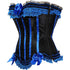 Stripe Bowknot Satin Lace Trim Bodice Overbust Corset