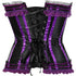 Stripe Bowknot Satin Lace Trim Bodice Overbust Corset