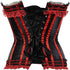 Stripe Bowknot Satin Lace Trim Bodice Overbust Corset