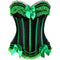 Stripe Bowknot Satin Lace Trim Bodice Overbust Corset