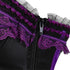 Stripe Bowknot Satin Lace Trim Bodice Overbust Corset