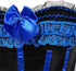 Stripe Bowknot Satin Lace Trim Bodice Overbust Corset