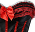 Stripe Bowknot Satin Lace Trim Bodice Overbust Corset