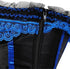 Stripe Bowknot Satin Lace Trim Bodice Overbust Corset
