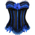 Stripe Bowknot Satin Lace Trim Bodice Overbust Corset