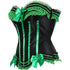 Stripe Bowknot Satin Lace Trim Bodice Overbust Corset