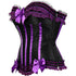Stripe Bowknot Satin Lace Trim Bodice Overbust Corset