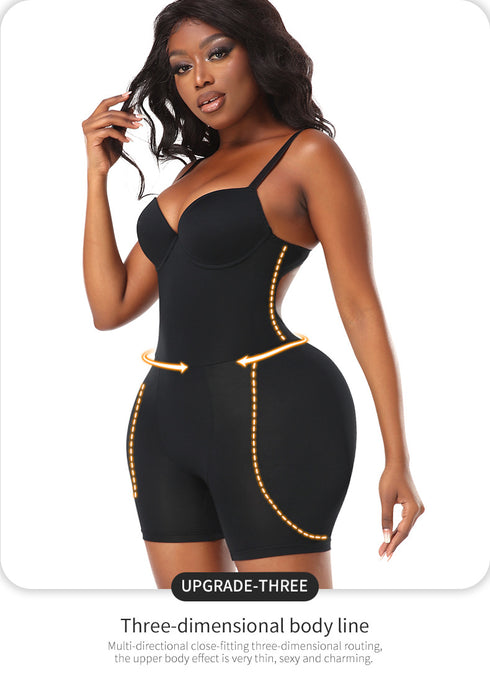 V Neck Bodysuit for Women Tummy Control Body Shaper Slimming Jumpsuit Built in Bra