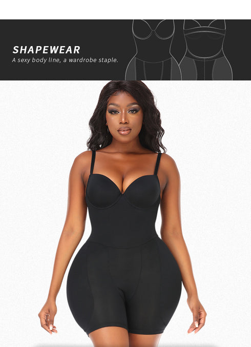 V Neck Bodysuit for Women Tummy Control Body Shaper Slimming Jumpsuit Built in Bra