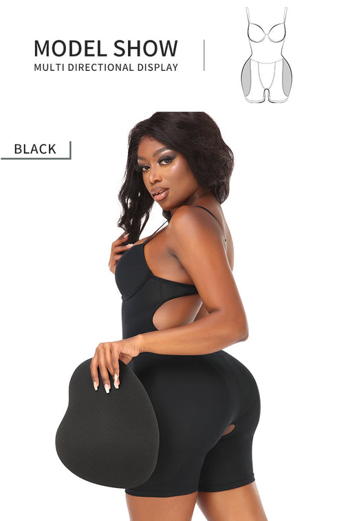 V Neck Bodysuit for Women Tummy Control Body Shaper Slimming Jumpsuit Built in Bra