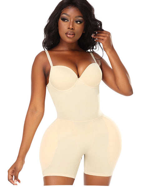 V Neck Bodysuit for Women Tummy Control Body Shaper Slimming Jumpsuit Built in Bra
