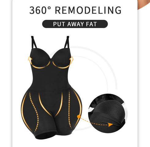 V Neck Bodysuit for Women Tummy Control Body Shaper Slimming Jumpsuit Built in Bra