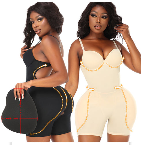 V Neck Bodysuit for Women Tummy Control Body Shaper Slimming Jumpsuit Built in Bra