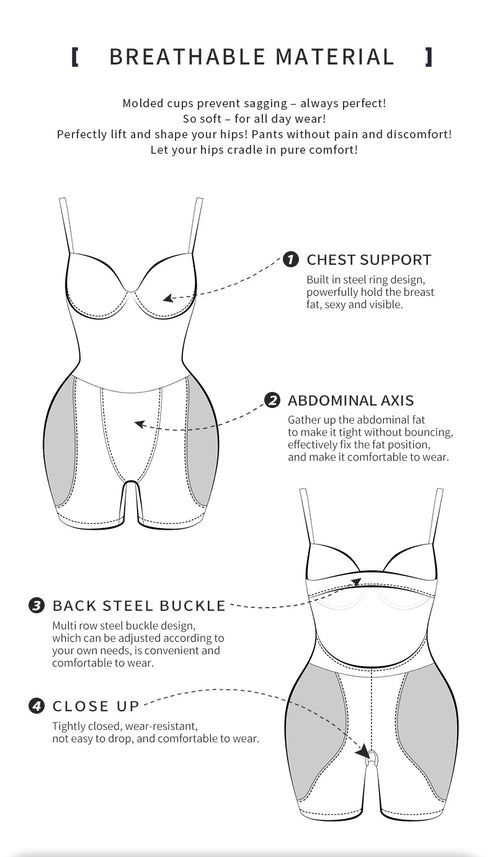 V Neck Bodysuit for Women Tummy Control Body Shaper Slimming Jumpsuit Built in Bra