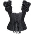 Victorian Classic Decent princess Embroidery Overbust Corset With Pleated Sleeves