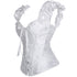 Victorian Classic Decent princess Embroidery Overbust Corset With Pleated Sleeves