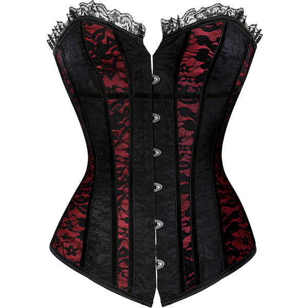 Vintage Corsets for Woman Fashion Bustier Tops Overbust Lace Up Back Top