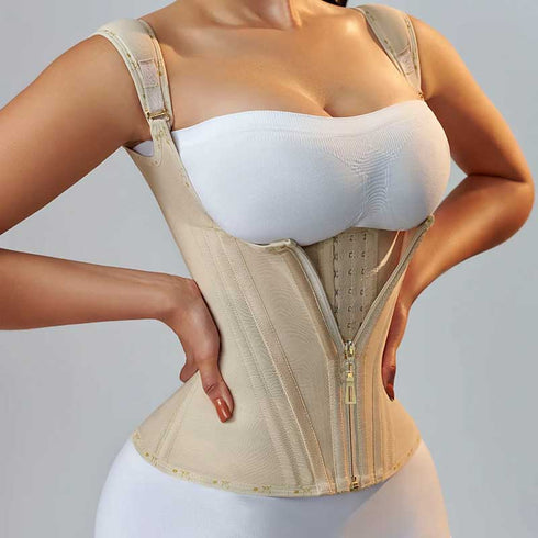 Waist Trainer for Women Tummy Control Body Shaper with Adjustable Shoulder Strap