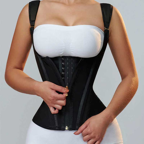 Waist Trainer for Women Tummy Control Body Shaper with Adjustable Shoulder Strap