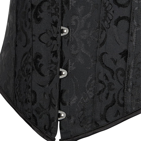 Women Corset Top with Lace Sleeve Bustier Waist Cincher Costume Tops