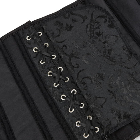 Women Corset Top with Lace Sleeve Bustier Waist Cincher Costume Tops