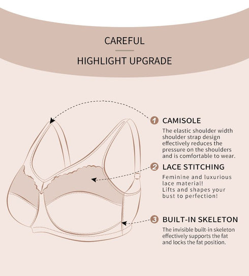 Women Deep Cup Bra Plus Size Fat Full Back Coverage Bra with Push Up Bras