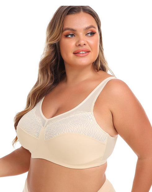 Women Deep Cup Bra Plus Size Fat Full Back Coverage Bra with Push Up Bras