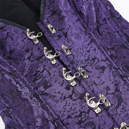 Women Double Buckle Straps Steampunk Corset