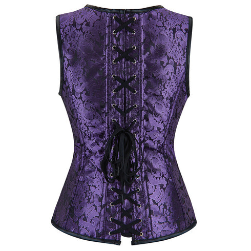 Women Double Buckle Straps Steampunk Corset