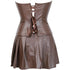 Women Faux Leather Gothic Punk Zipper Corset Bustier with Skirt