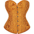 Women Plus Size Lace Up Back Floral Corset Bustier Top